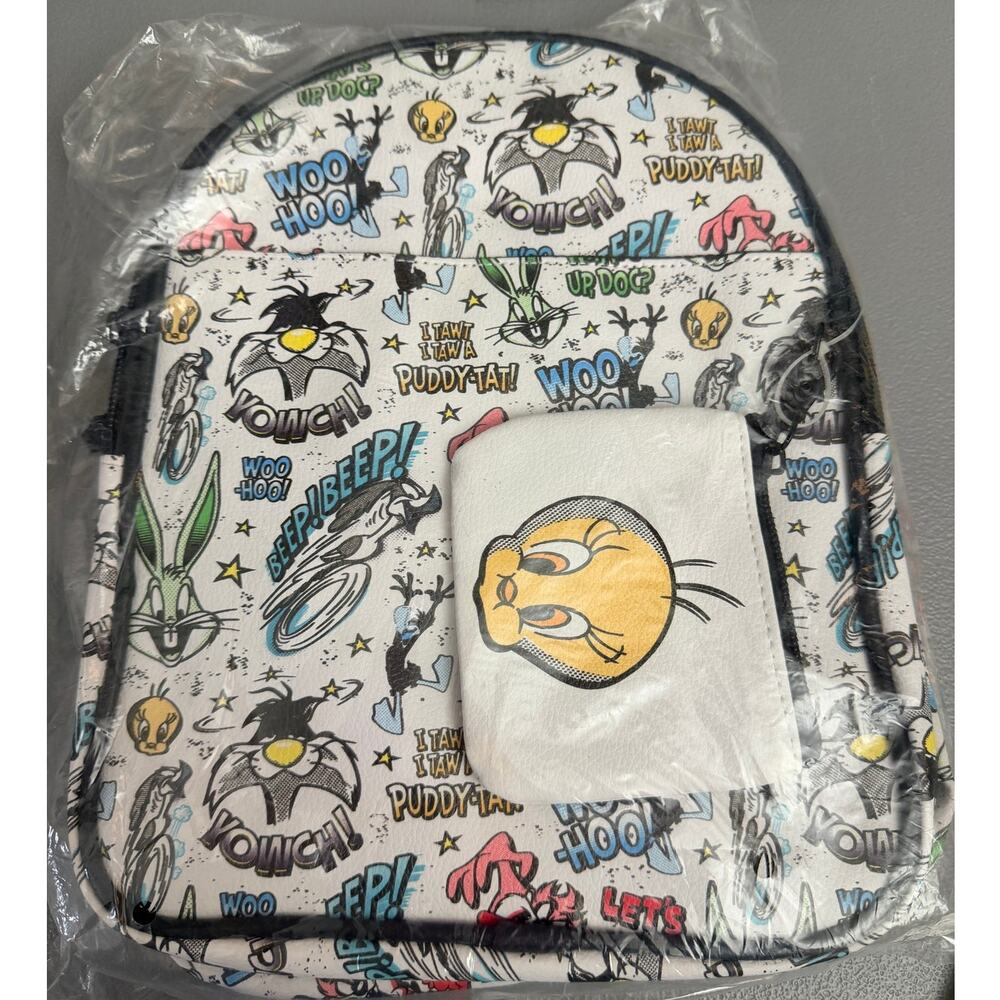 Looney Tunes Mini Backpack Tweety Coin Purse NWT Comic Print